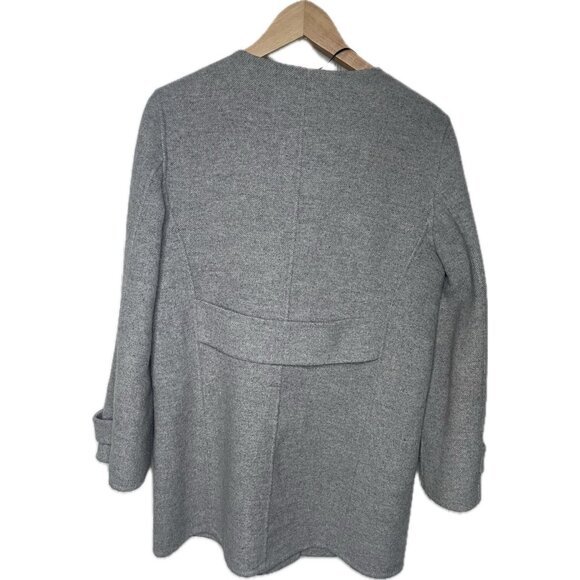 ZARA Double Breast Gray Hand Made Wool Blend Women Coat Size S - Picture 4 of 9